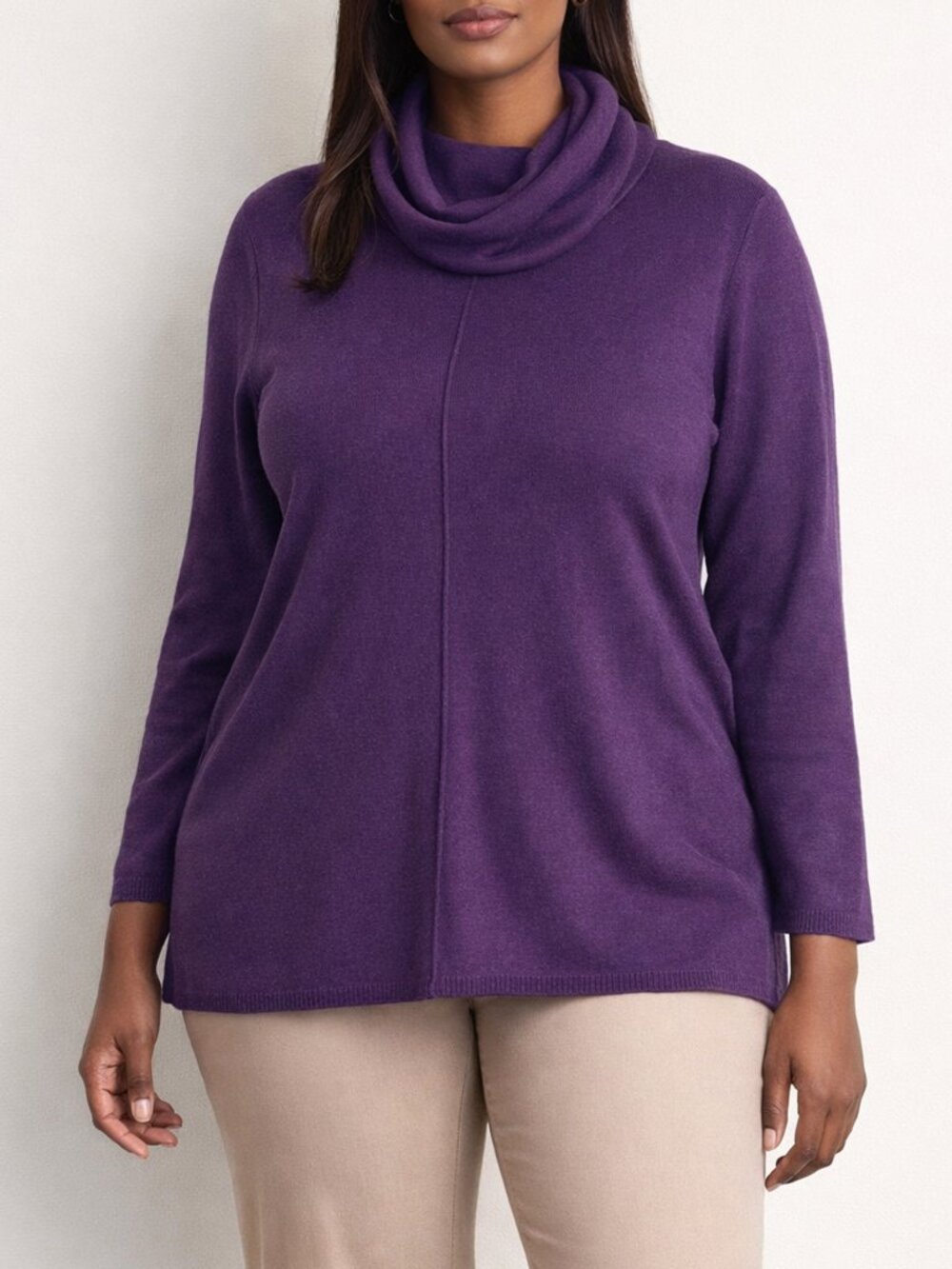 NWT Calvin Klein Sweater Sz XL Purple Cowl Neck